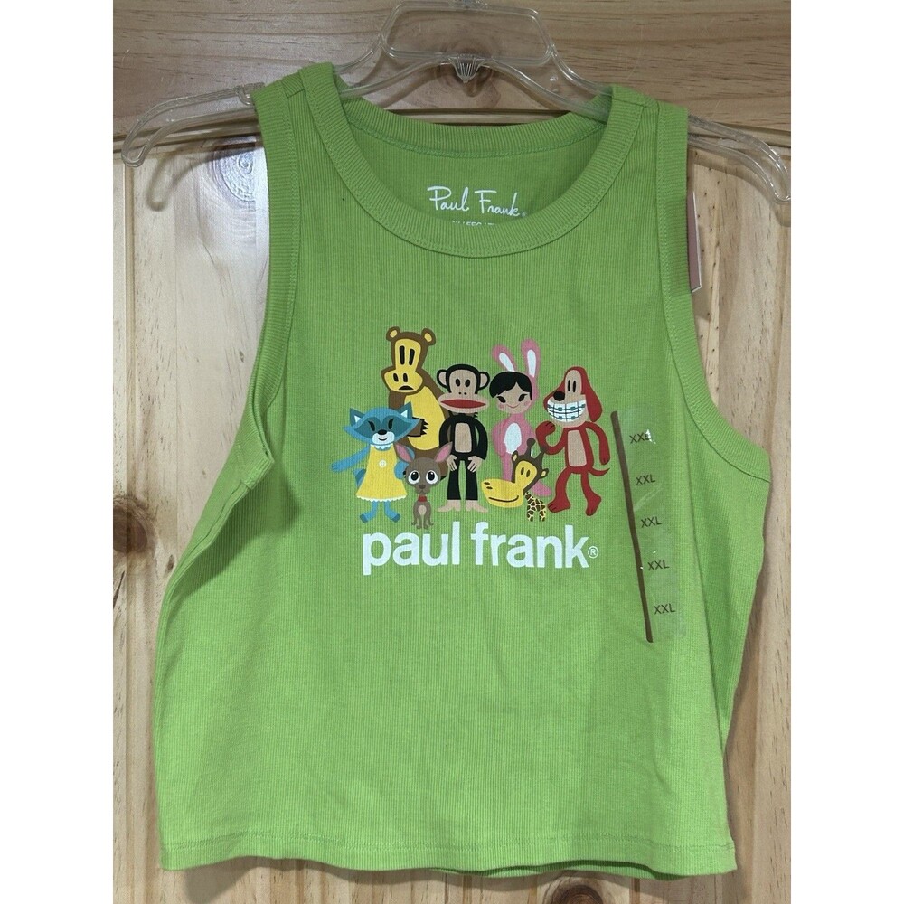 Paul Frank Girls Tank Julius Monkey Size XXL NWT Green